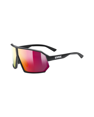 Sunglasses UVEX sportstyle 237, black matt, supervision mirror red